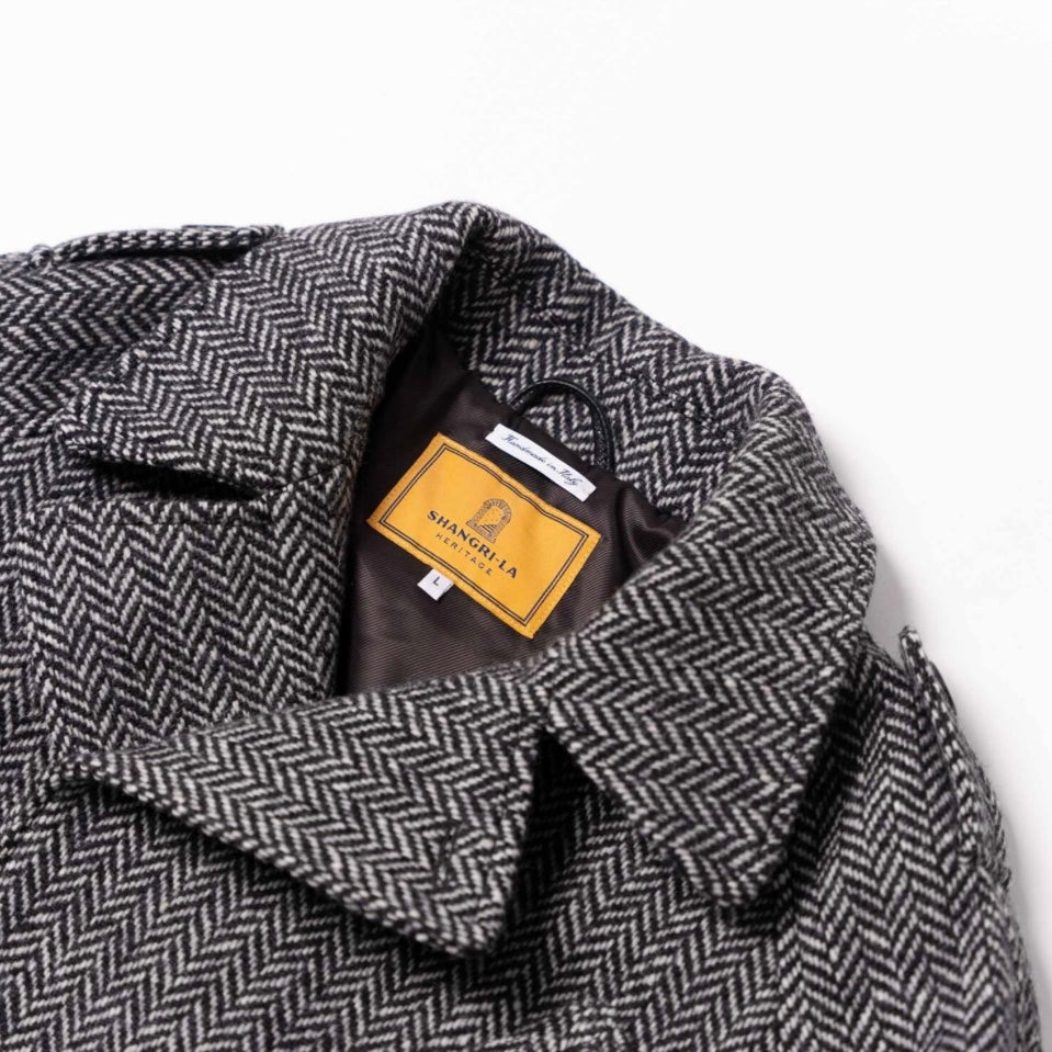 Shangri-La Heritage Stelvio Grey Herringbone Dispatch Rider Coat