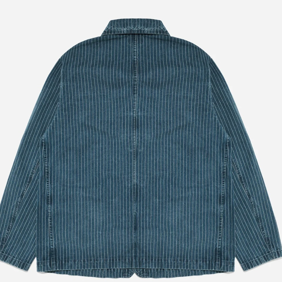 Dubbleware Chore Jacket Made in Italy- Washed Pinstripe Navy