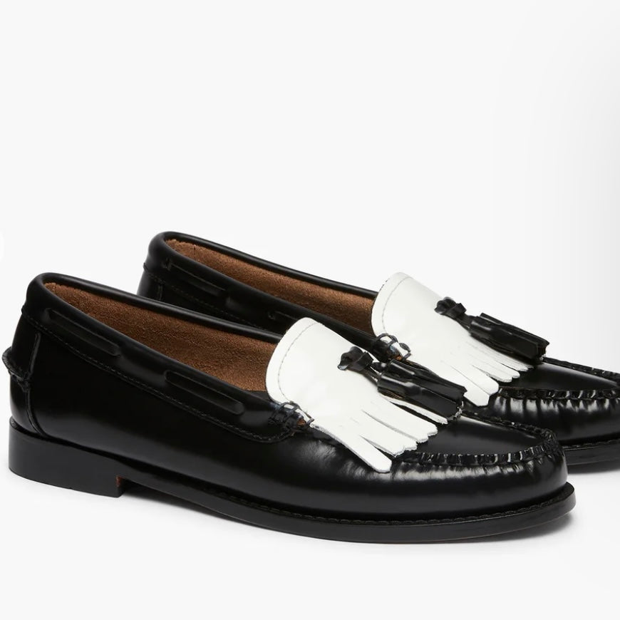 G H Bass Weejuns Esther Kiltie Black & White Women’s