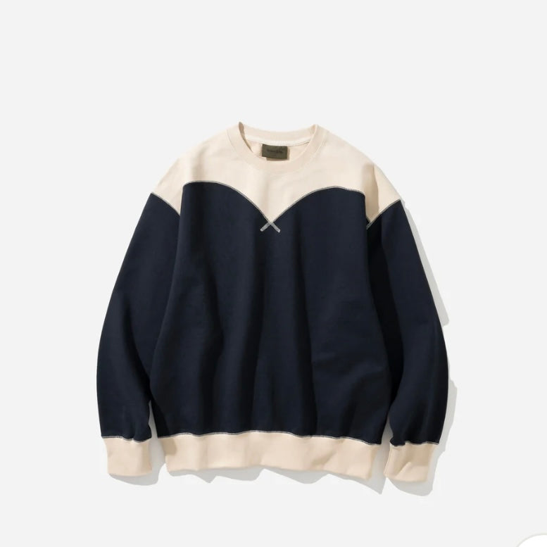 Uniform Bridge Two Tone Sweatshirt- Navy/Ecru