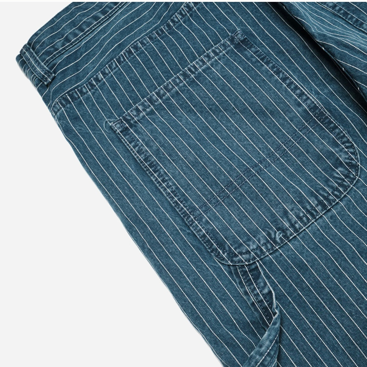 Dubbleware Relaxed Carpenter Pant Made in Italy-Washed Pinstripe Blue