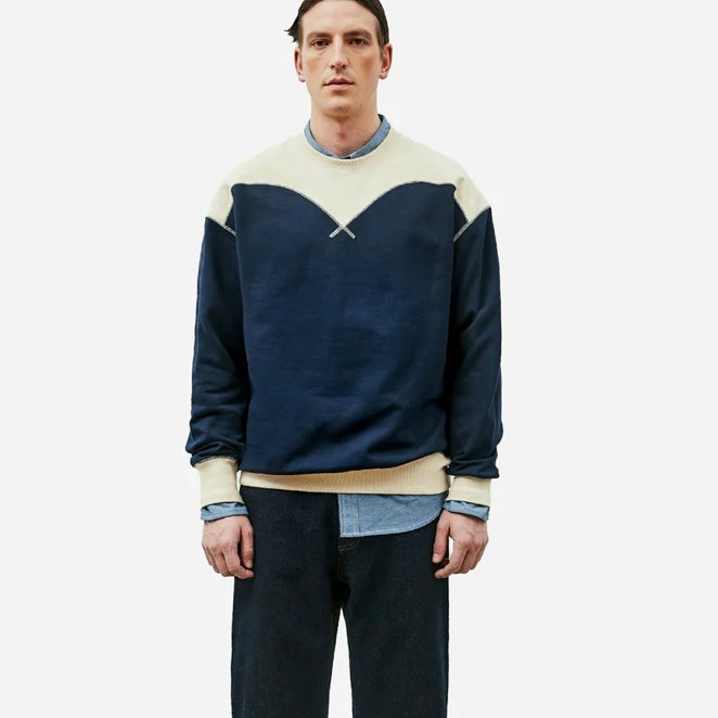 Uniform Bridge Two Tone Sweatshirt- Navy/Ecru