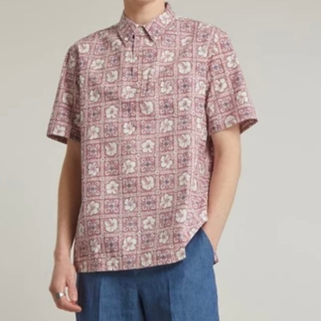 Reyn Spooner Pua Patchwork Pullover Shirt - Faded Ginger