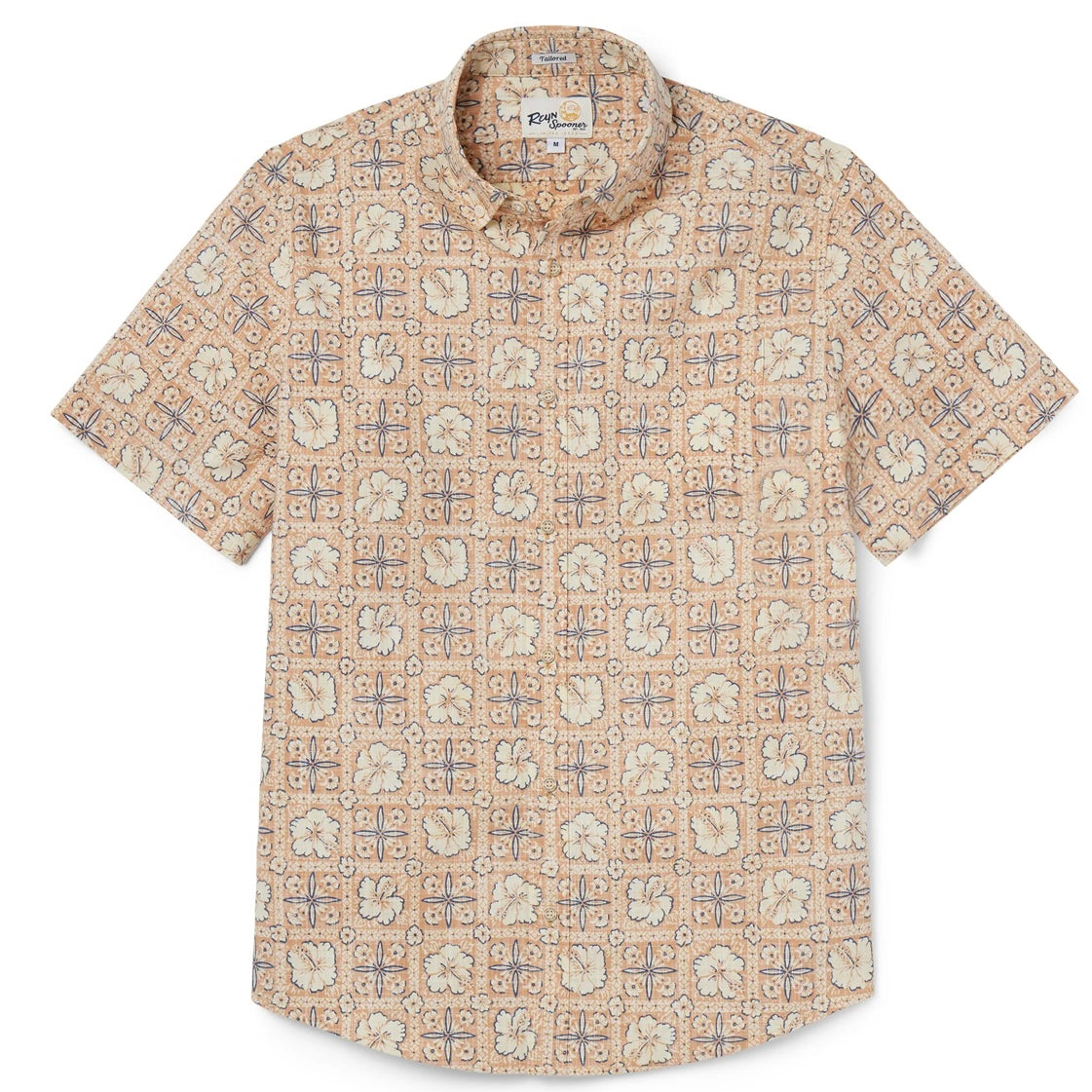 Reyn Spooner Pua Patchwork Tailored Buttonfront Shirt - Toast