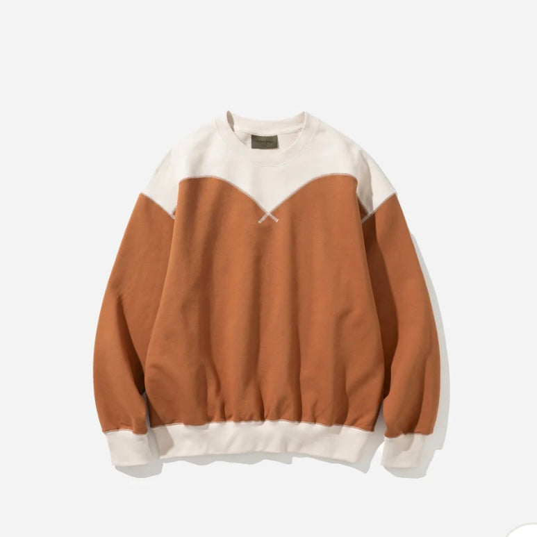 Uniform Bridge Two Tone Sweatshirt - Orange/Ecru