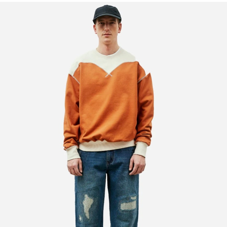 Uniform Bridge Two Tone Sweatshirt - Orange/Ecru