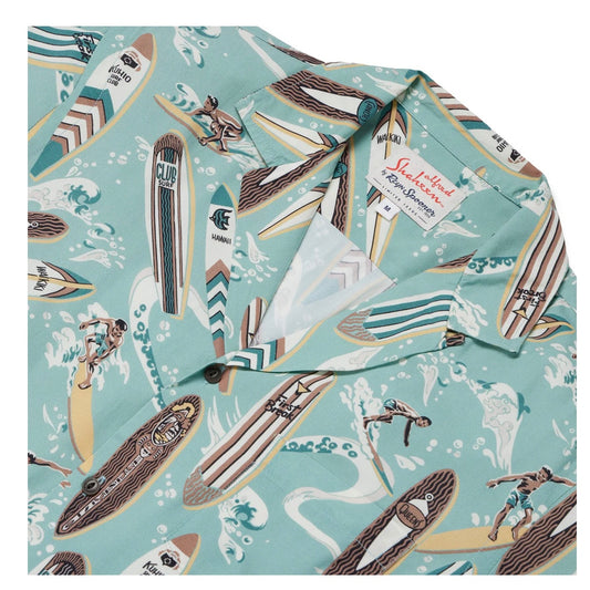 Reyn Spooner Longboards Camp Shirt - Sea Foam