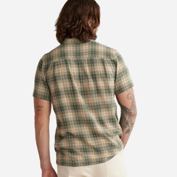 Pendleton Linen Camp Shirt - Green / Khaki Plaid