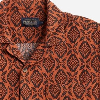 Pendleton Linen Camp Shirt - Medallion Spice Red