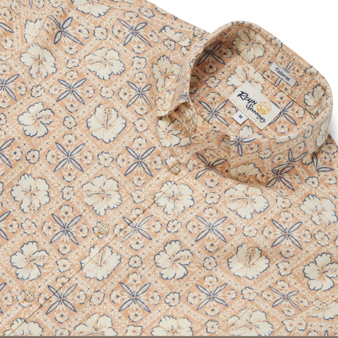 Reyn Spooner Pua Patchwork Tailored Buttonfront Shirt - Toast