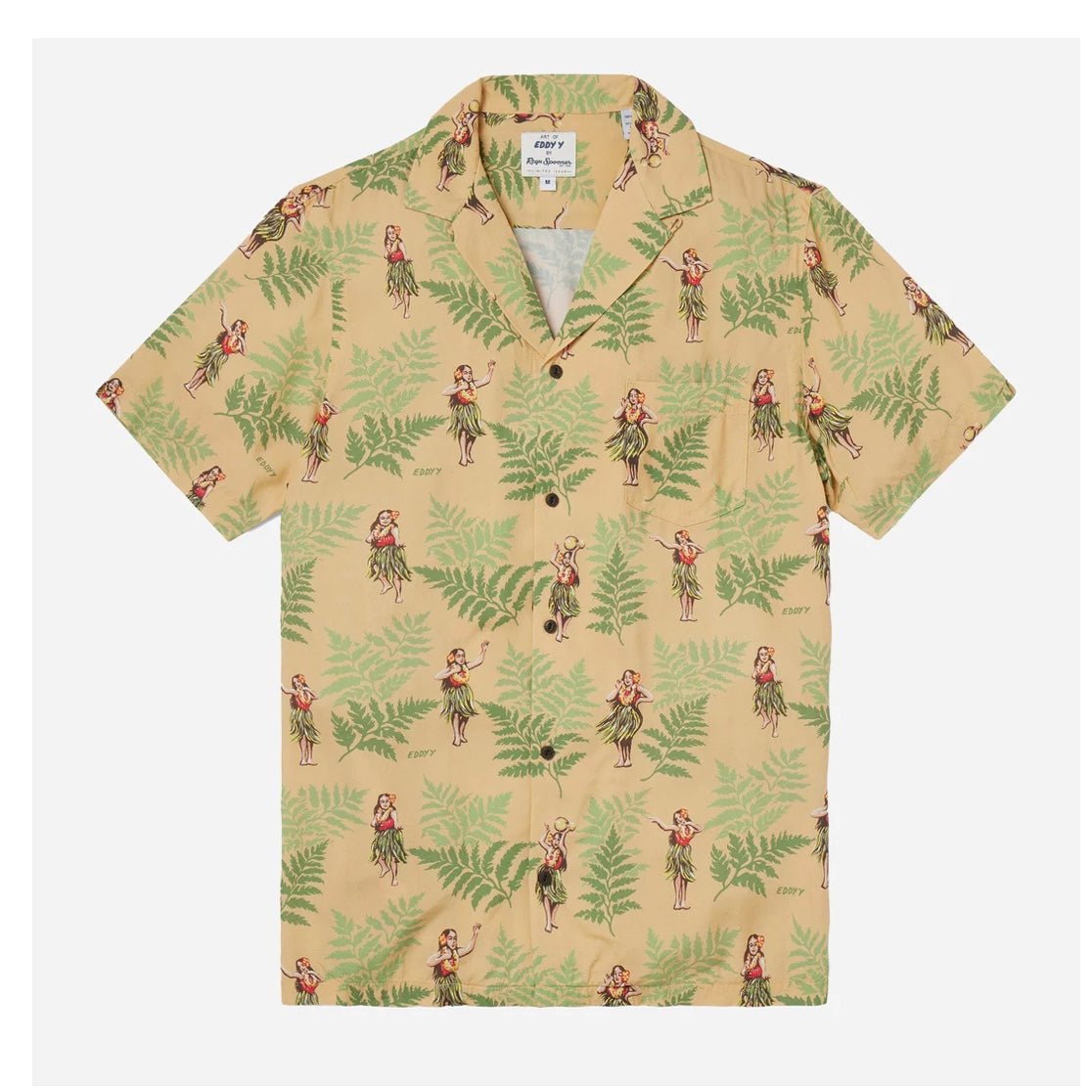 Reyn Spooner Hula Auana Camp Shirt - Yellow