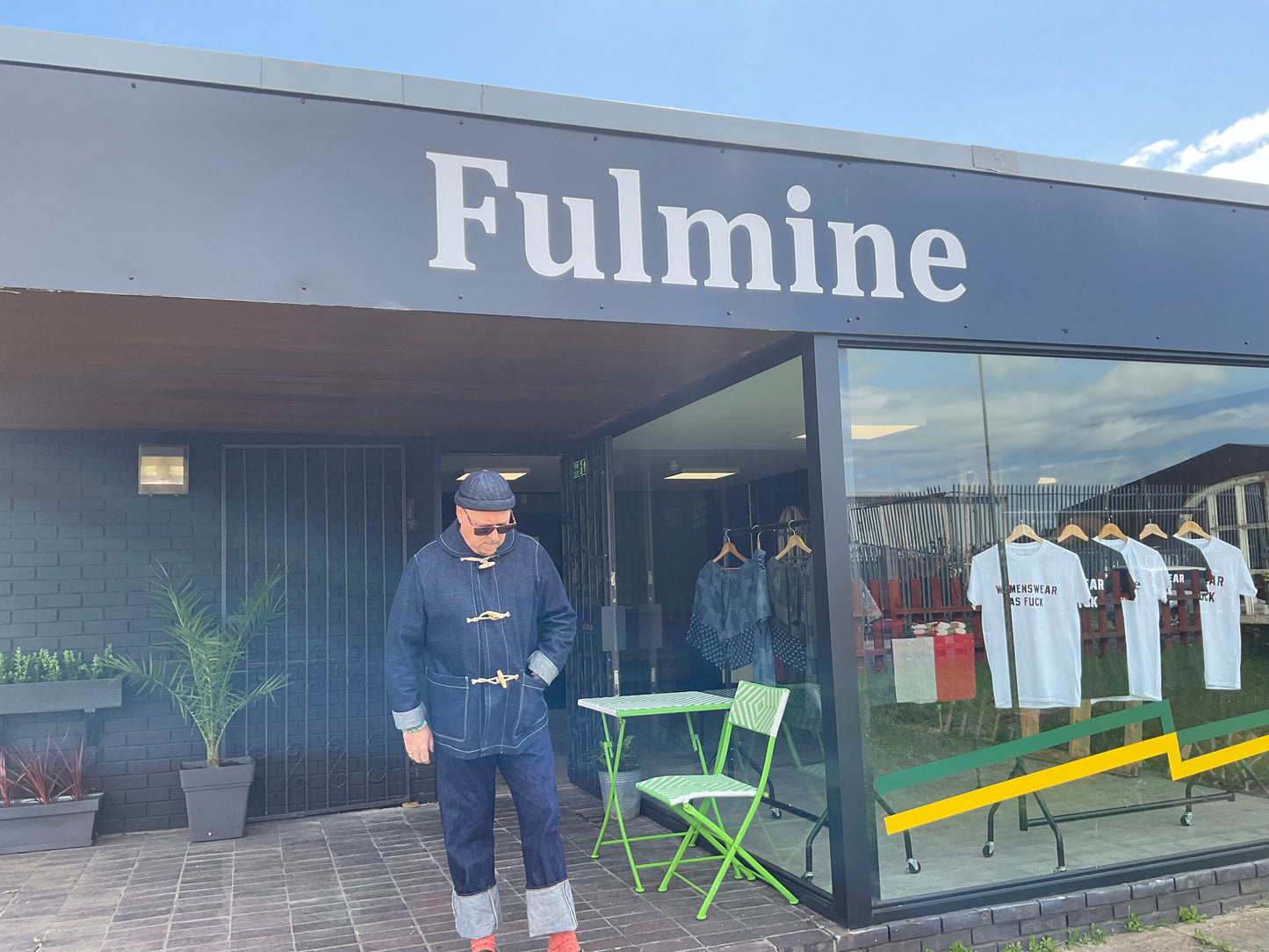 Fulmine Shawl Collared Neppy Denim Duffle Jacket