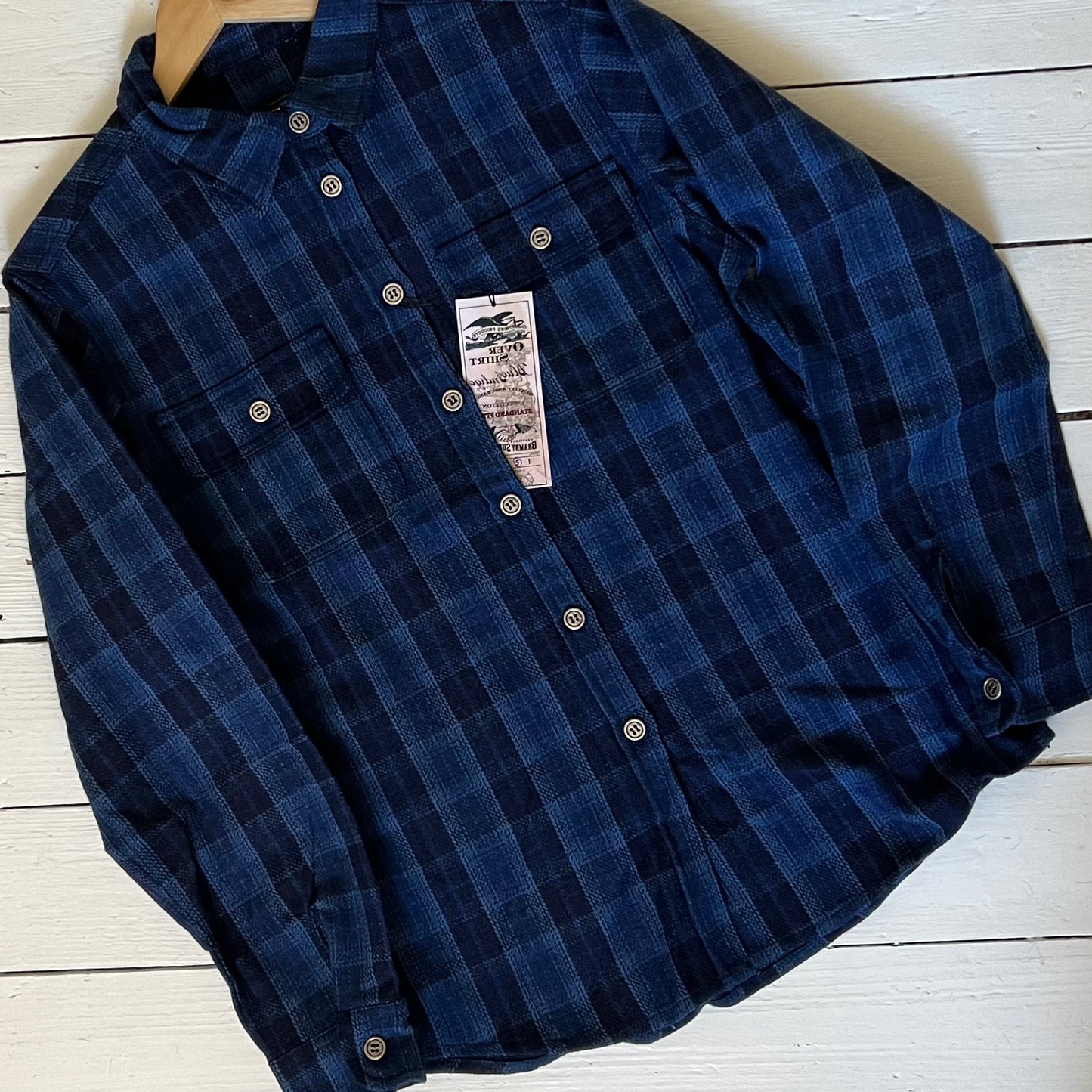 Bramby Supply Co Indigo Check Overshirt