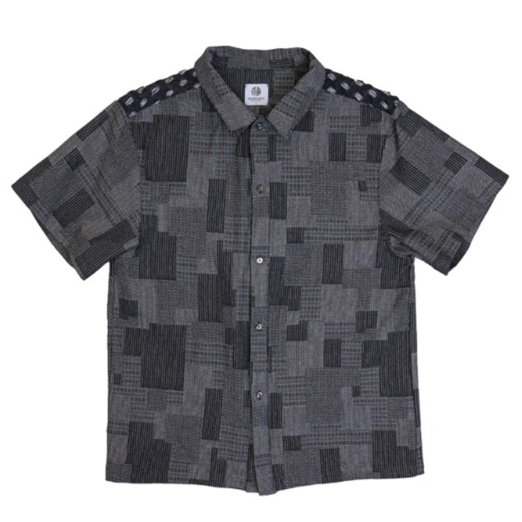 Darenimo Denim Jacquard Short Sleeved Shirt