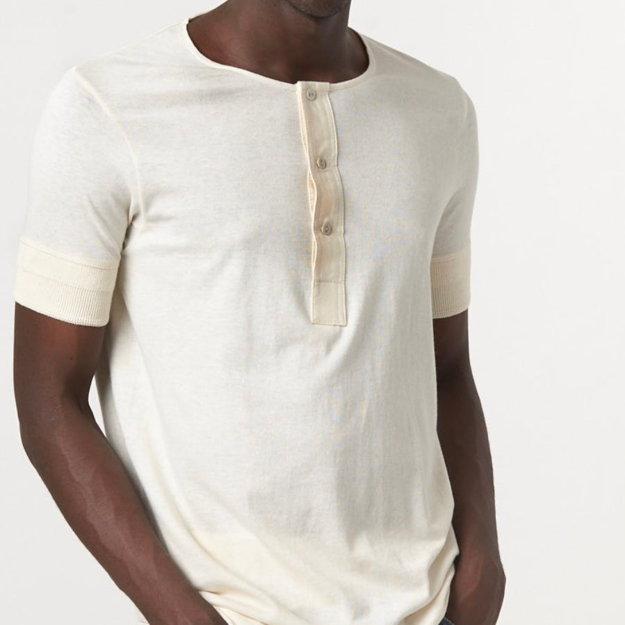 Merz B Schwanen Loopwheeled Short Sleeved Henley Classic fit