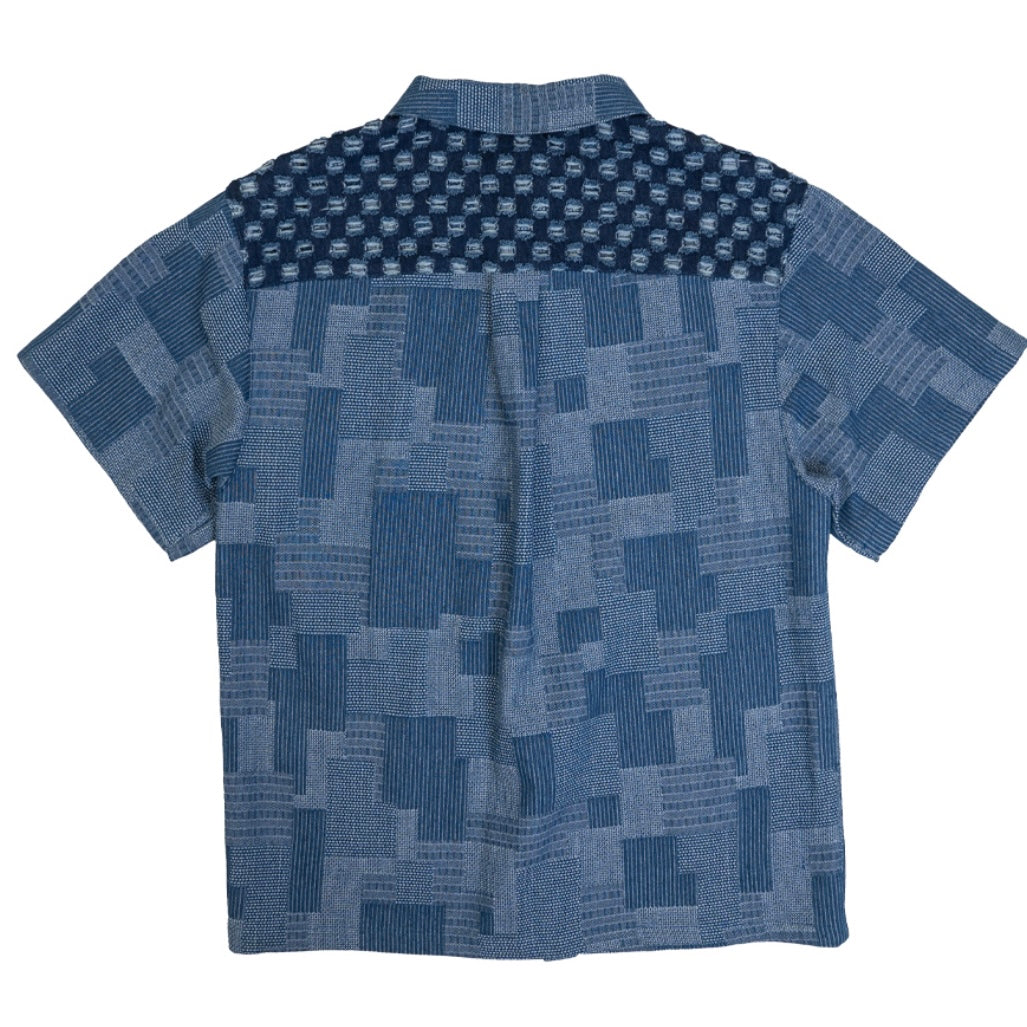 Darenimo Denim Jacquard Short Sleeved Shirt